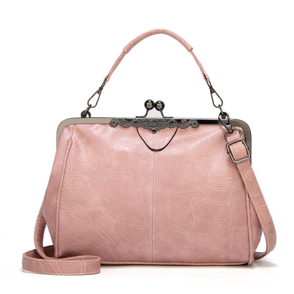 Women's Fashion Clip Oily Leather Spanish Bags