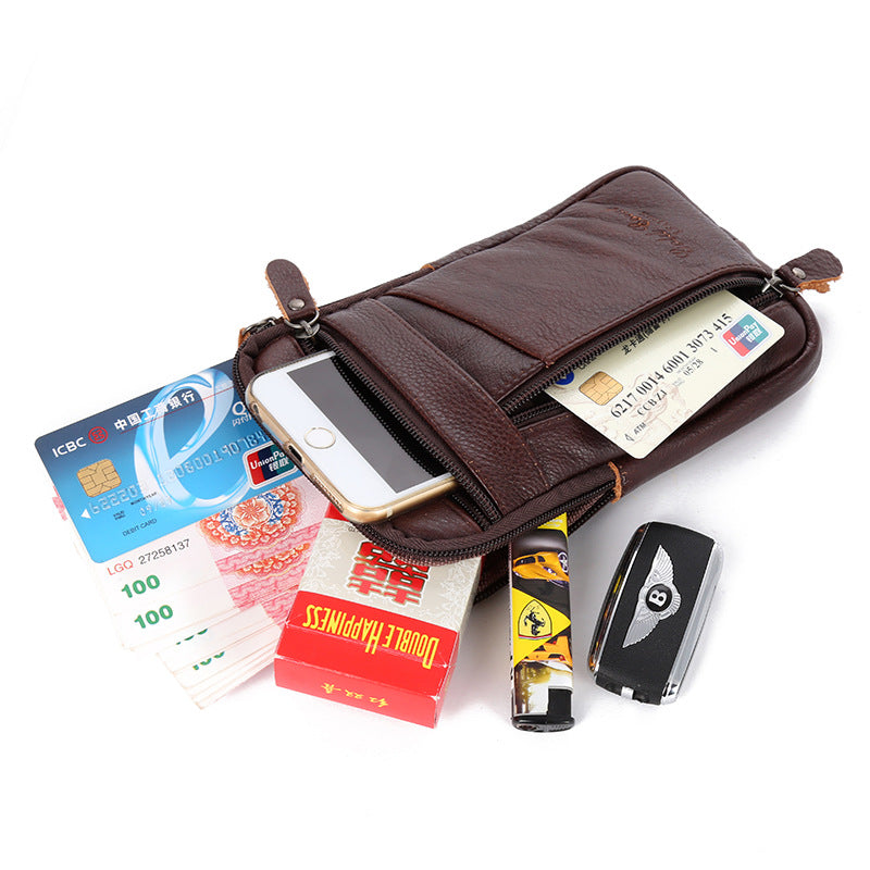 Men's Leather Pocket Mobile Business For Collecting Men's Waist Packs
