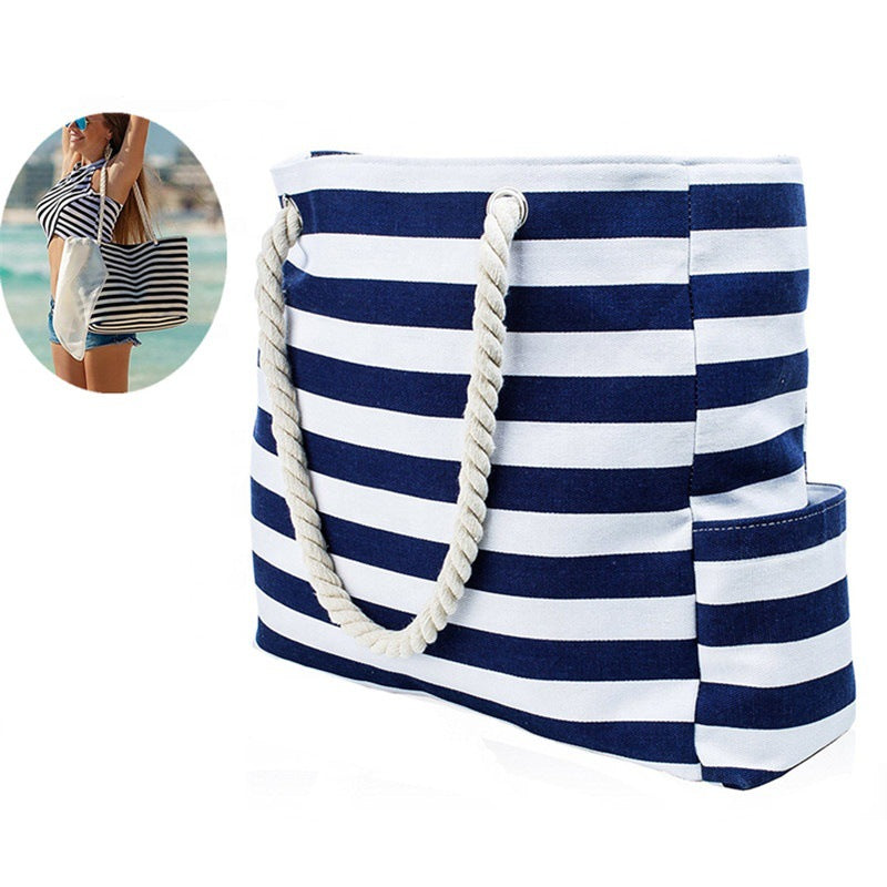 Large Capacity Waterproof Beach With Zipper Women's Shoulder Bag