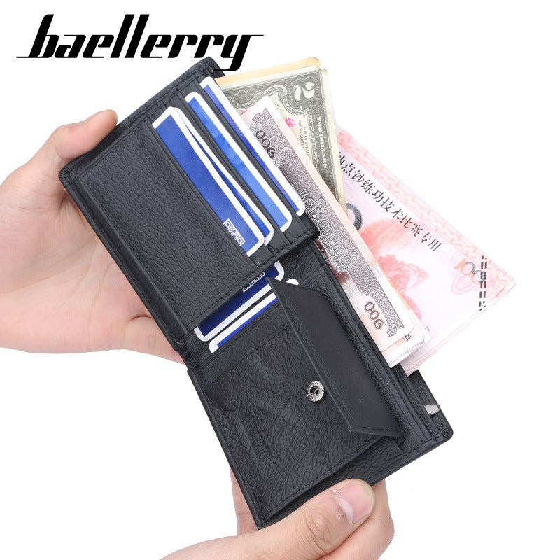 Men's Genuine Leather Short High Sense Multiple Slots Men's Wallet