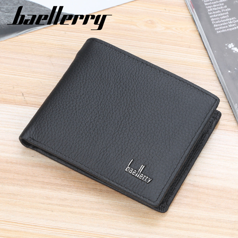 Men's Genuine Leather Short High Sense Multiple Slots Men's Wallet