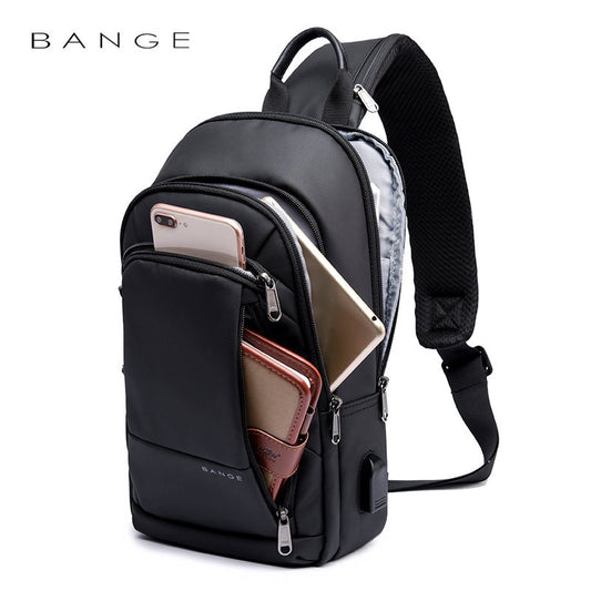 Men's Bange Business Charging Trendy Waterproof Oxford Men's Chest Bags