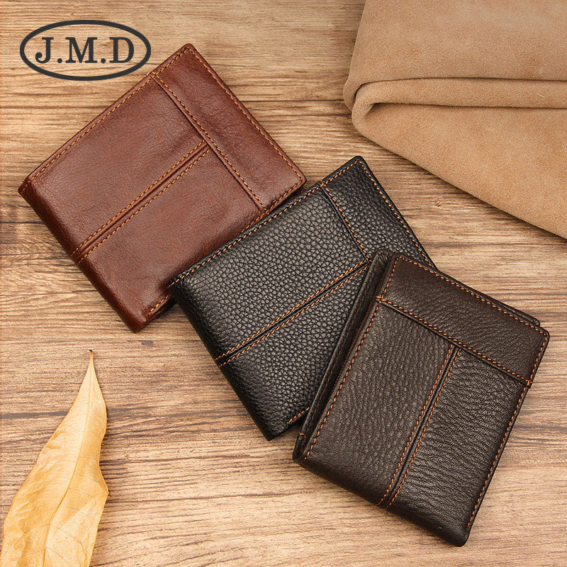 Men's Retro Leather Short Multi Slots American Men's Wallets