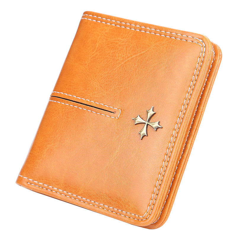Women's Short Chic Multiple Slots Two-fold Zipper Buckle