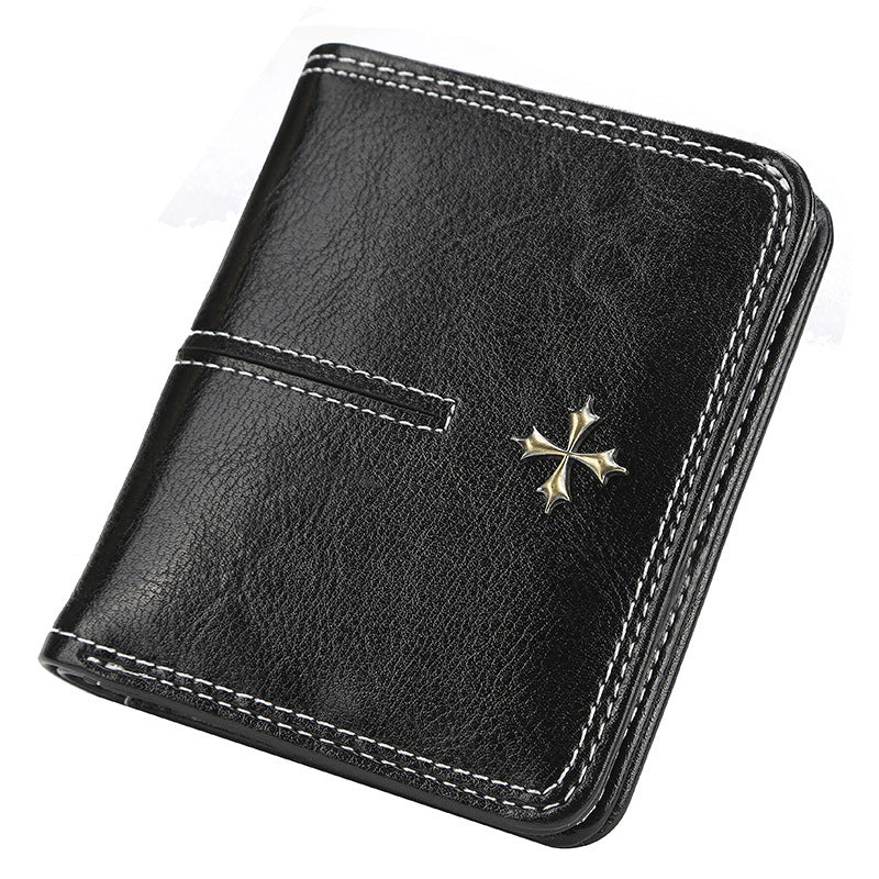 Women's Short Chic Multiple Slots Two-fold Zipper Buckle