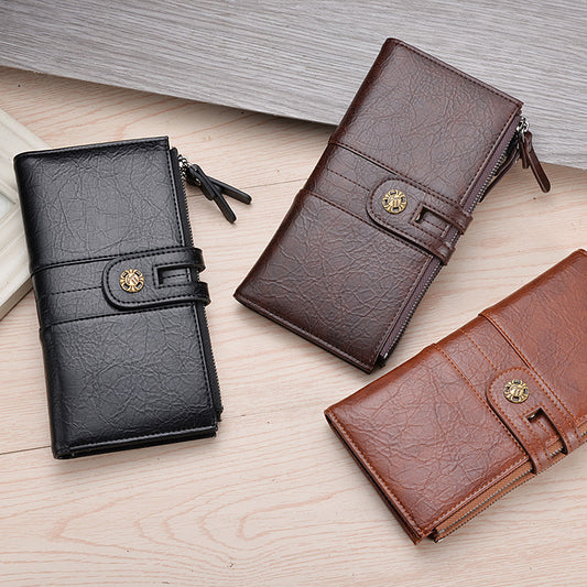 New Durable Men's Long Retro Clutch Men's Wallets