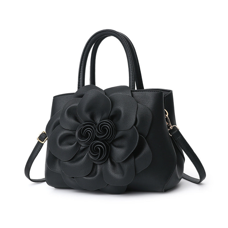 Women's Color College Style Foreskin Flower Portable Handbags