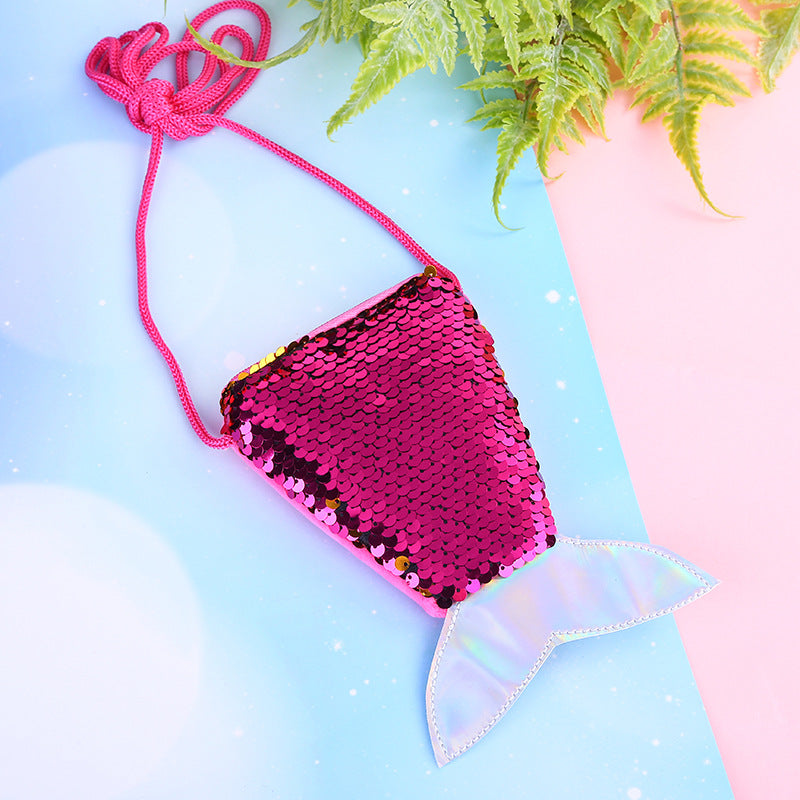 Children's Mermaid Tail Creative Sequined Storage Coin Purses