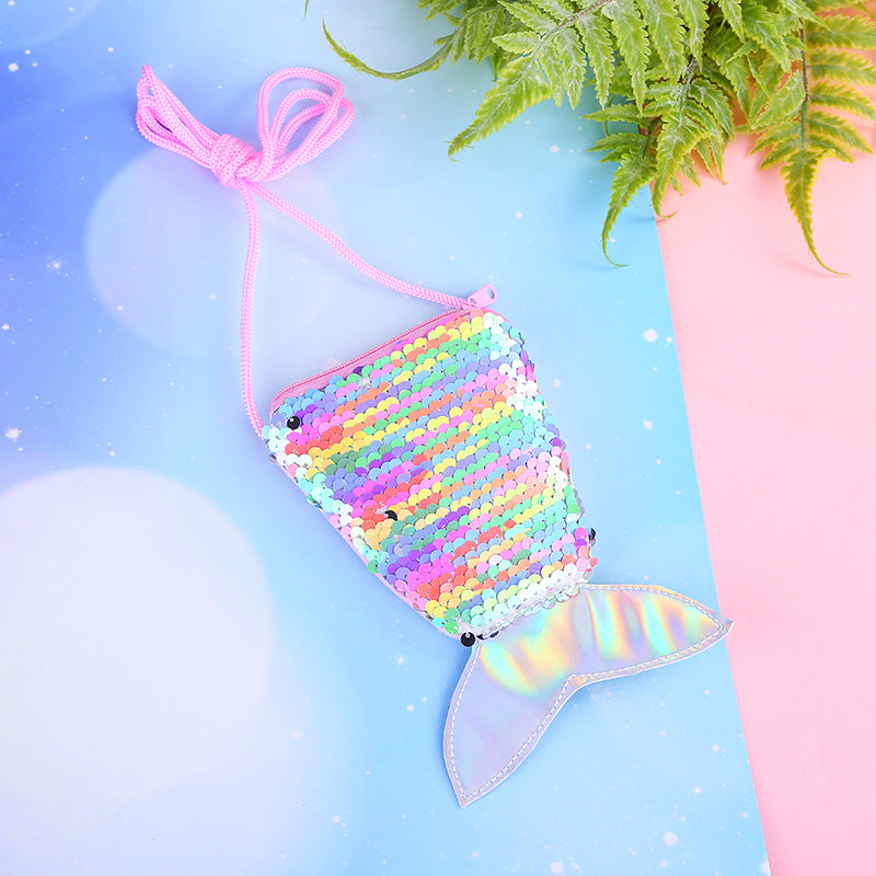 Children's Mermaid Tail Creative Sequined Storage Coin Purses