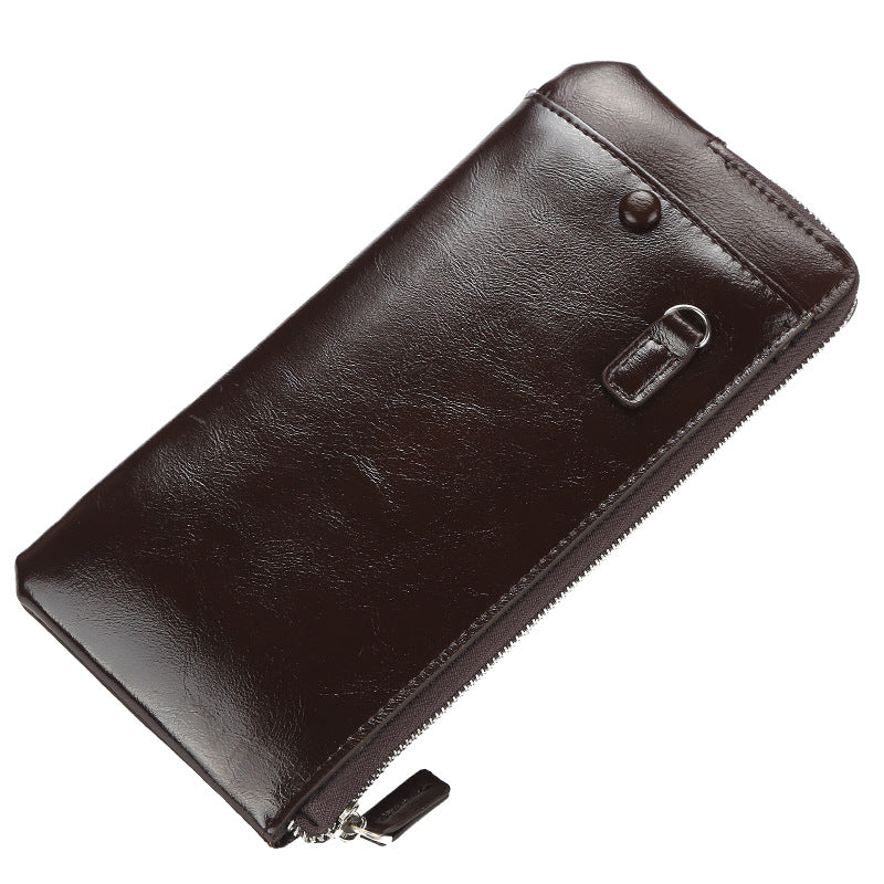 Men's Korean Thin Multiple Slots Zipper Multifunctional Mobile Men's Wallet