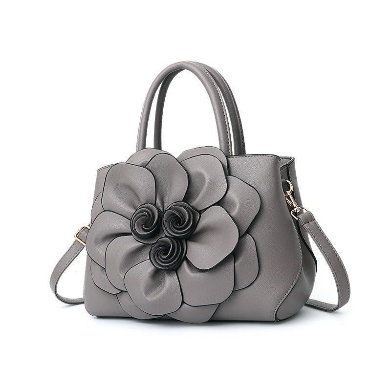 Women's Color College Style Foreskin Flower Portable Handbags
