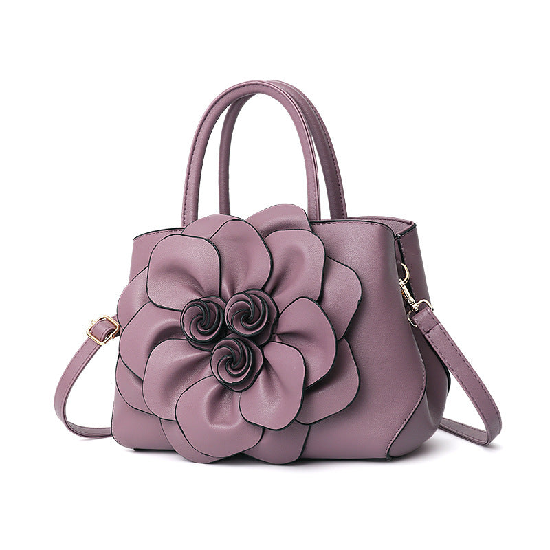 Women's Color College Style Foreskin Flower Portable Handbags