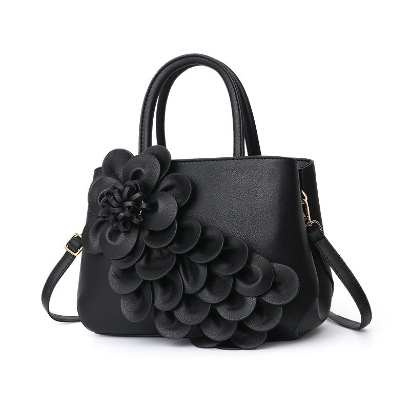 Women's Color College Style Foreskin Flower Portable Handbags