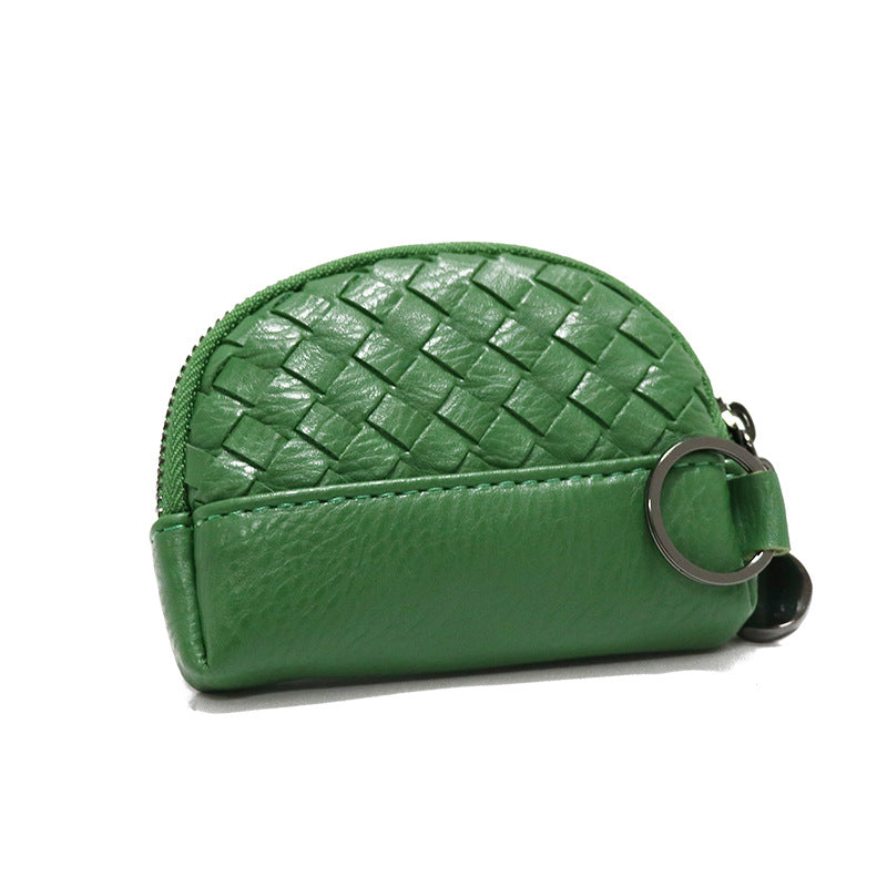 Creative Women's Hand-woven Simple Leather Zipper Ladies Wallet