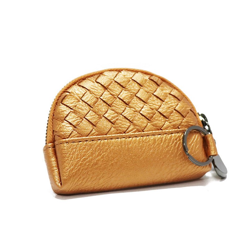 Creative Women's Hand-woven Simple Leather Zipper Ladies Wallet