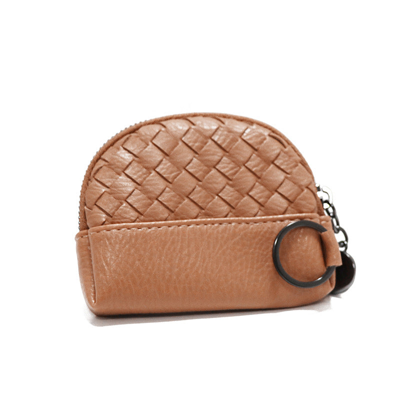 Creative Women's Hand-woven Simple Leather Zipper Ladies Wallet