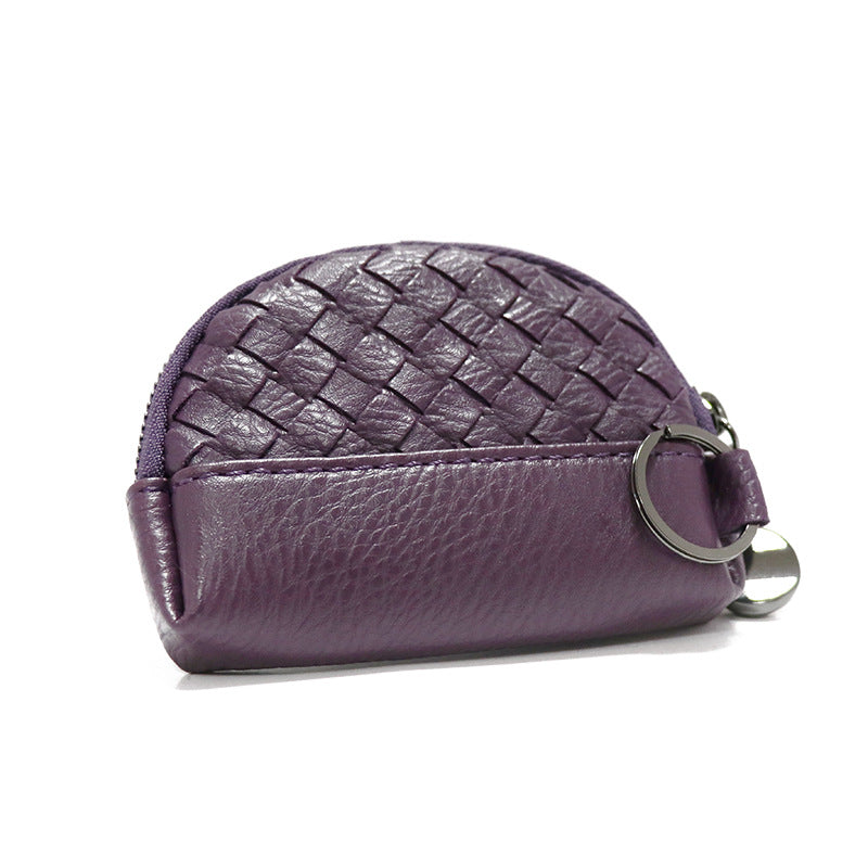 Creative Women's Hand-woven Simple Leather Zipper Ladies Wallet