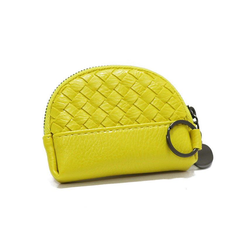 Creative Women's Hand-woven Simple Leather Zipper Ladies Wallet