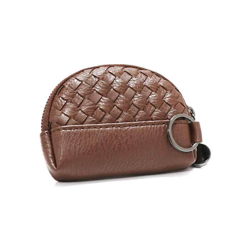Creative Women's Hand-woven Simple Leather Zipper Ladies Wallet