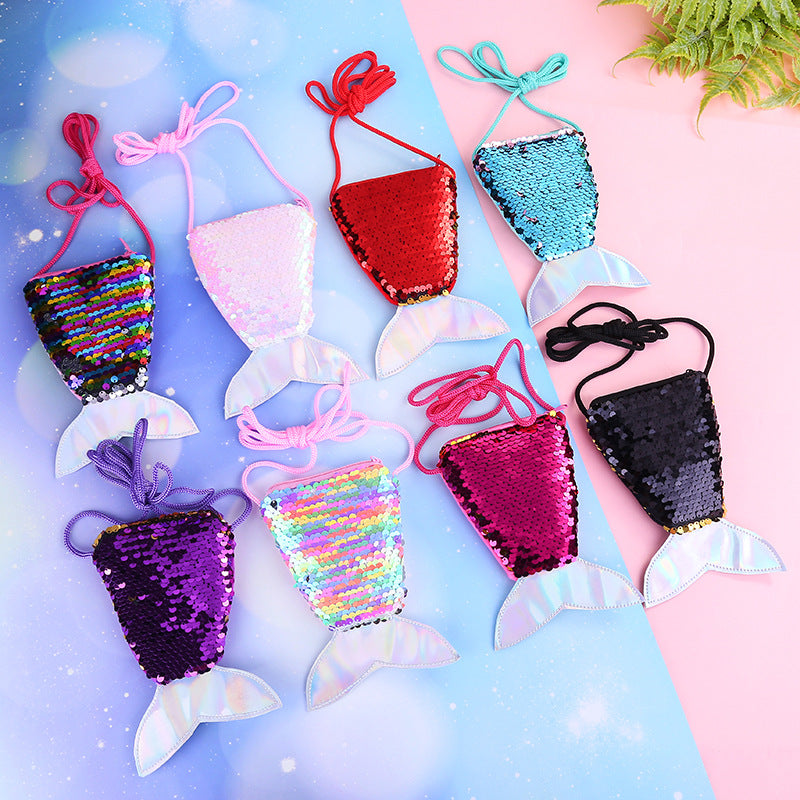 Children's Mermaid Tail Creative Sequined Storage Coin Purses