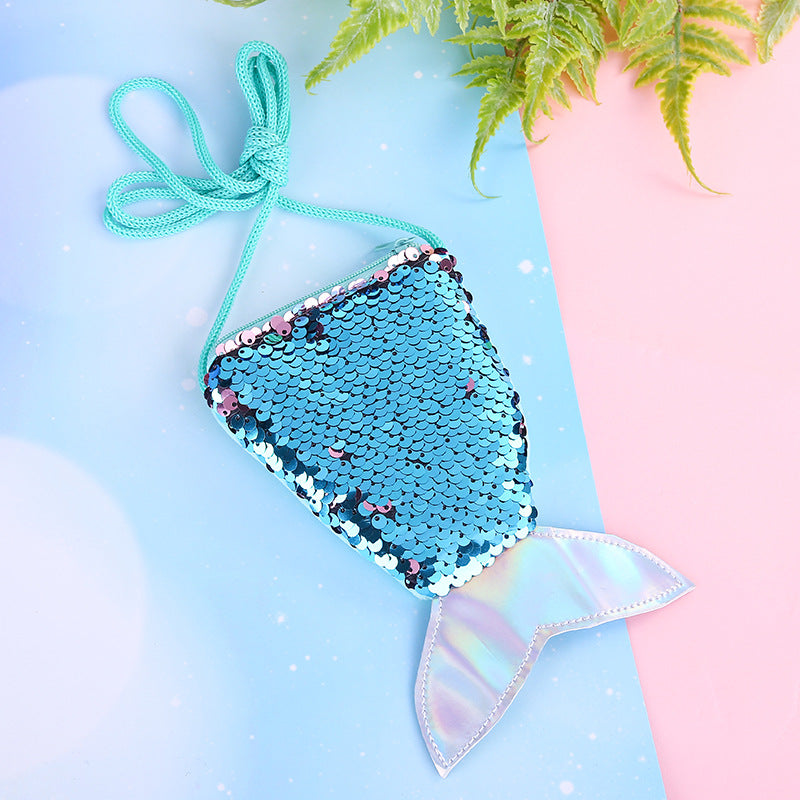 Children's Mermaid Tail Creative Sequined Storage Coin Purses