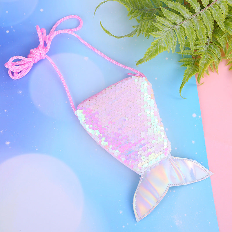 Children's Mermaid Tail Creative Sequined Storage Coin Purses