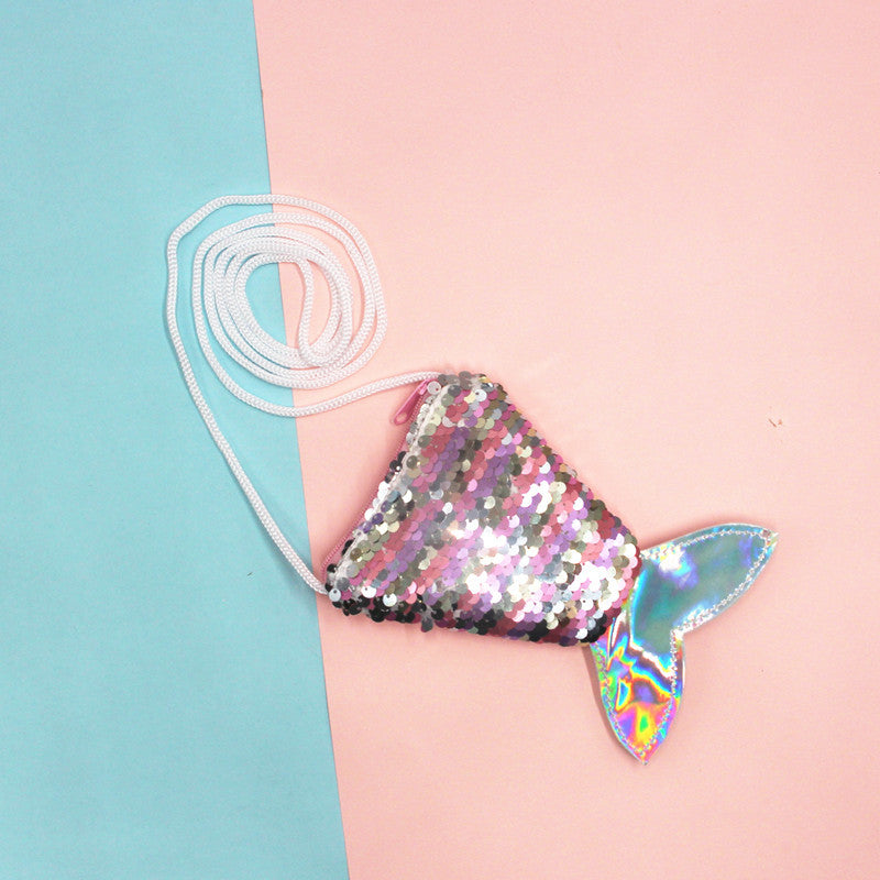Women's & Children's & Mermaid Lanyard Fish Tail Two-color Coin Purses