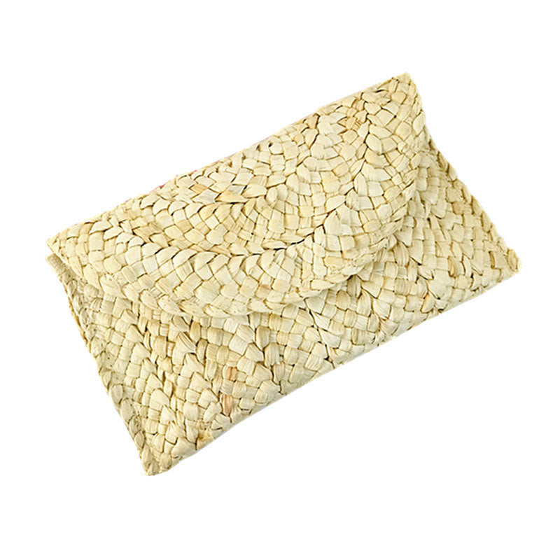 Corn Husk Straw Clutch Female Large Capacity Handbags