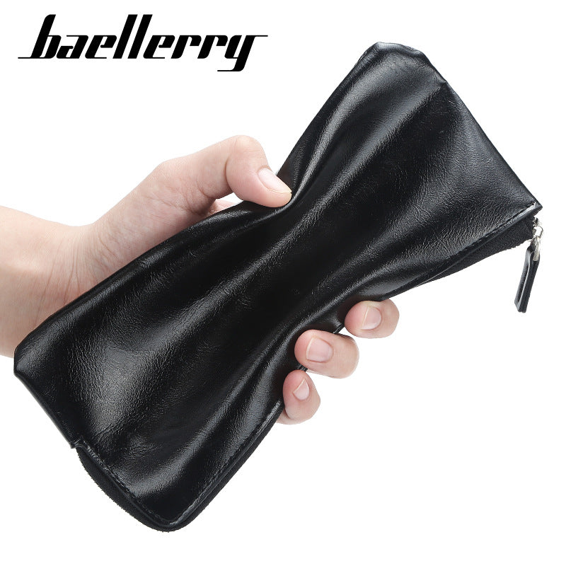 Men's Korean Thin Multiple Slots Zipper Multifunctional Mobile Men's Wallet