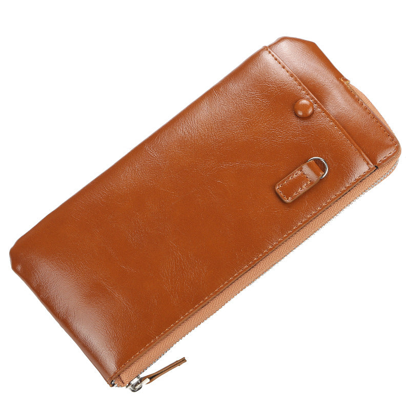Men's Korean Thin Multiple Slots Zipper Multifunctional Mobile Men's Wallet