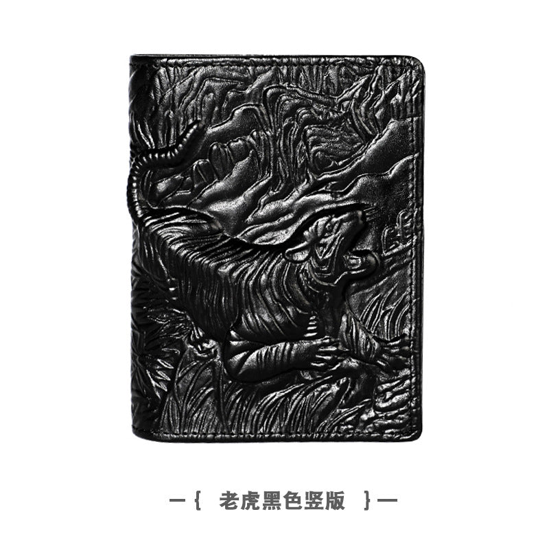 Men's Swiping Genuine Leather Crazy Horse Short Men's Wallets