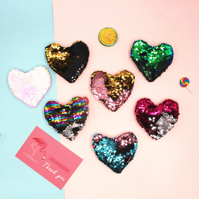 Innovative Children's Trendy Sequined Heart-shaped Lanyard Coin Purses