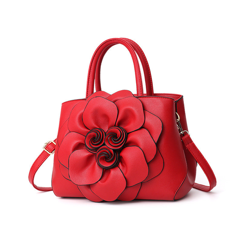 Women's Color College Style Foreskin Flower Portable Handbags