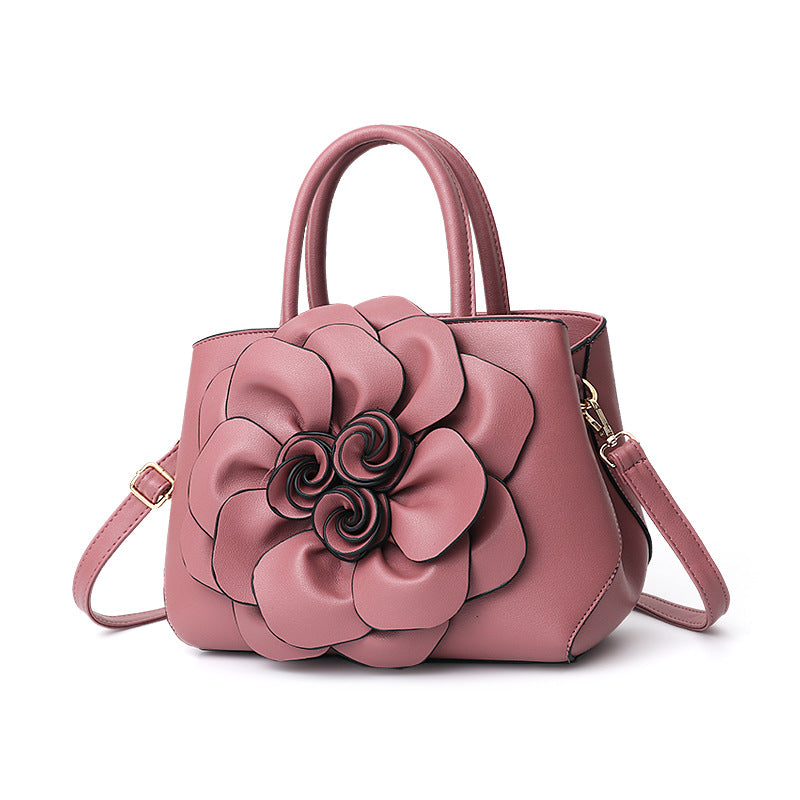 Women's Color College Style Foreskin Flower Portable Handbags