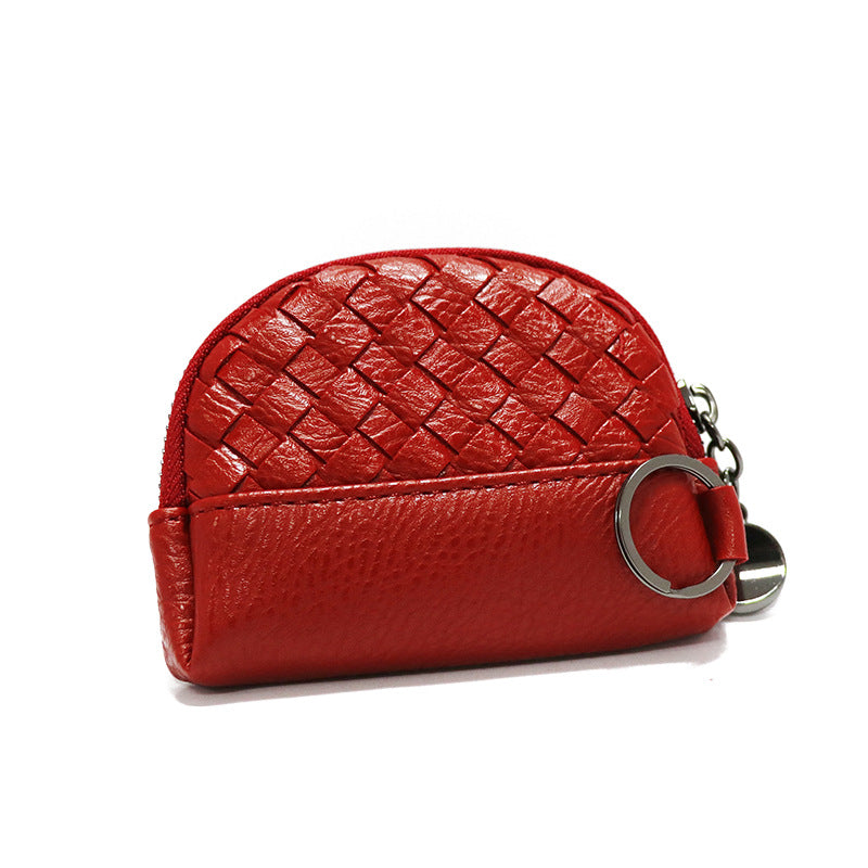 Creative Women's Hand-woven Simple Leather Zipper Ladies Wallet