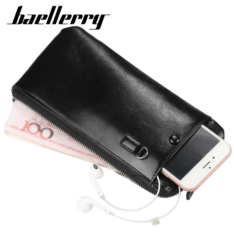 Men's Korean Thin Multiple Slots Zipper Multifunctional Mobile Men's Wallet