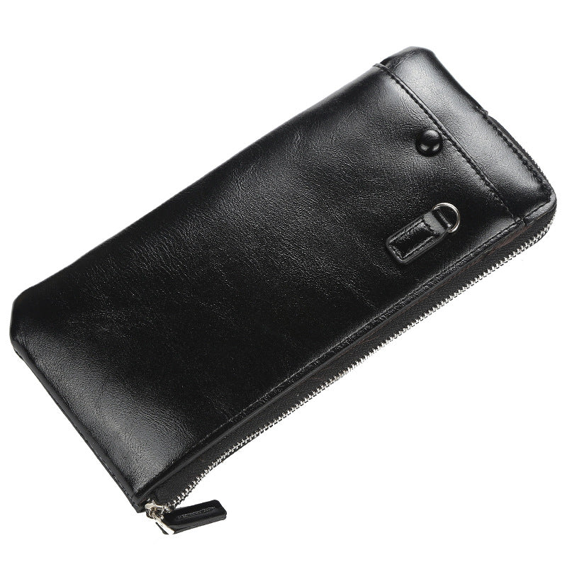Men's Korean Thin Multiple Slots Zipper Multifunctional Mobile Men's Wallet