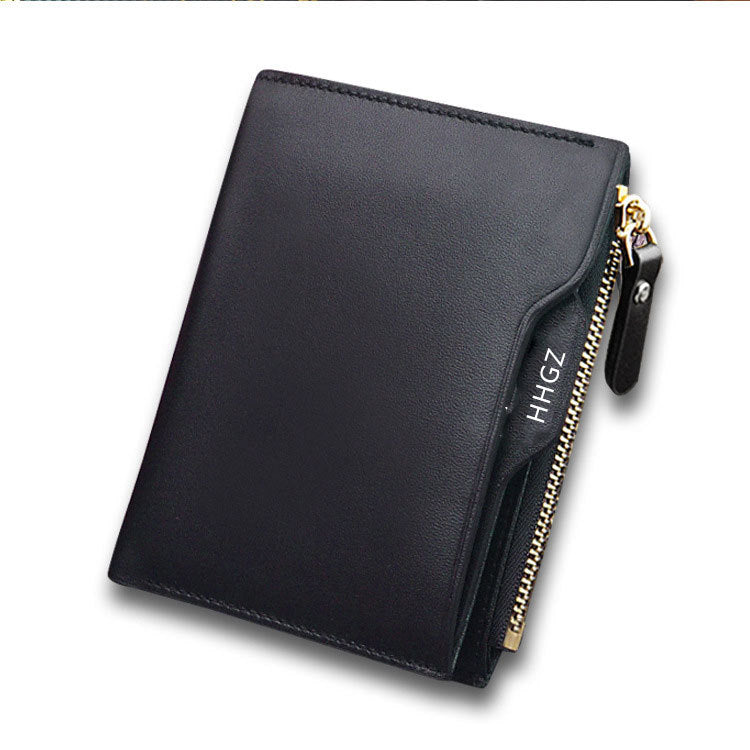 Men's Hatton Vertical Authentic Leather Tactile Feel Zipper Driving License Card Holder
