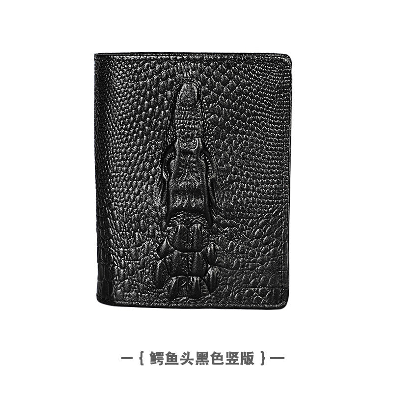 Men's Swiping Genuine Leather Crazy Horse Short Men's Wallets