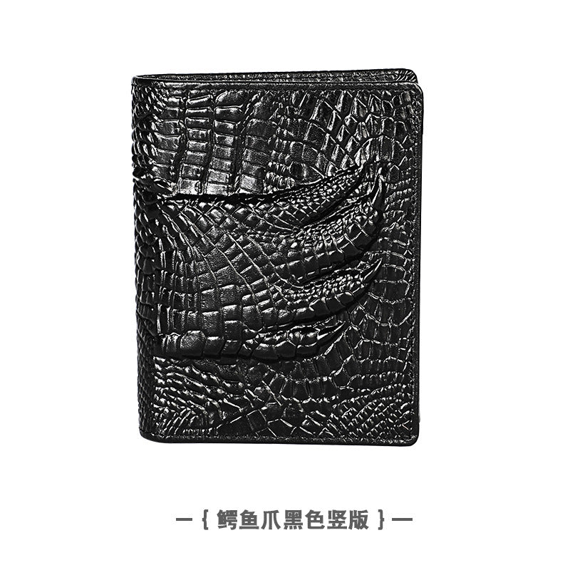 Men's Swiping Genuine Leather Crazy Horse Short Men's Wallets