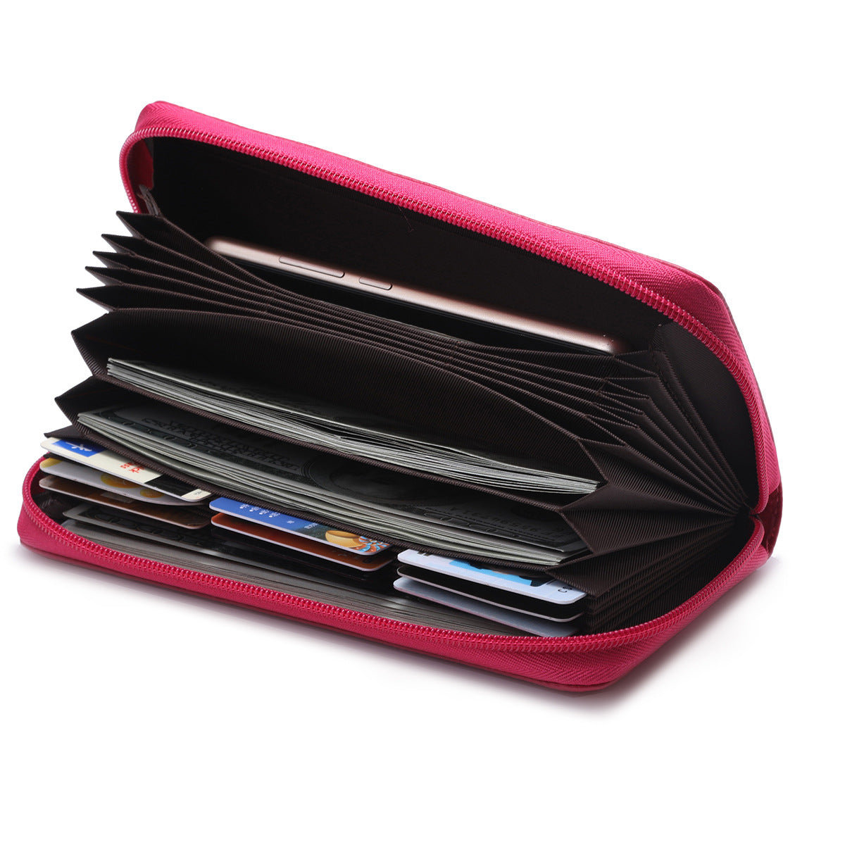 Women's & Men's Style Long Genuine Leather Position Zipper Ladies Wallet