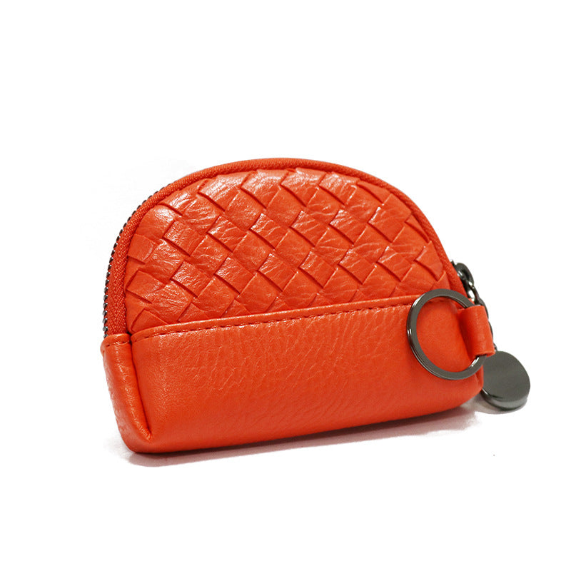 Creative Women's Hand-woven Simple Leather Zipper Ladies Wallet
