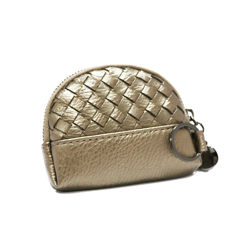 Creative Women's Hand-woven Simple Leather Zipper Ladies Wallet