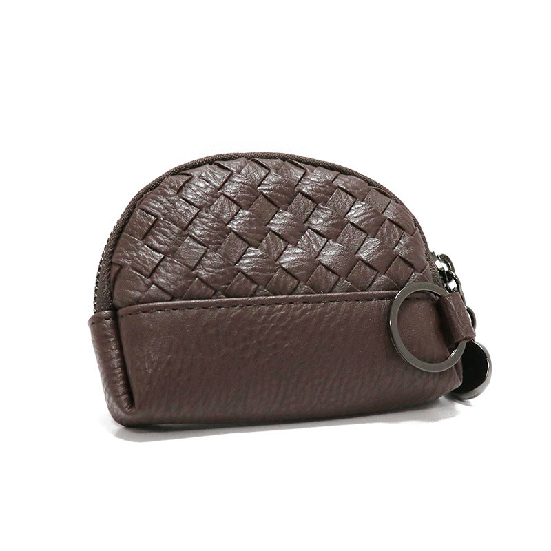 Creative Women's Hand-woven Simple Leather Zipper Ladies Wallet
