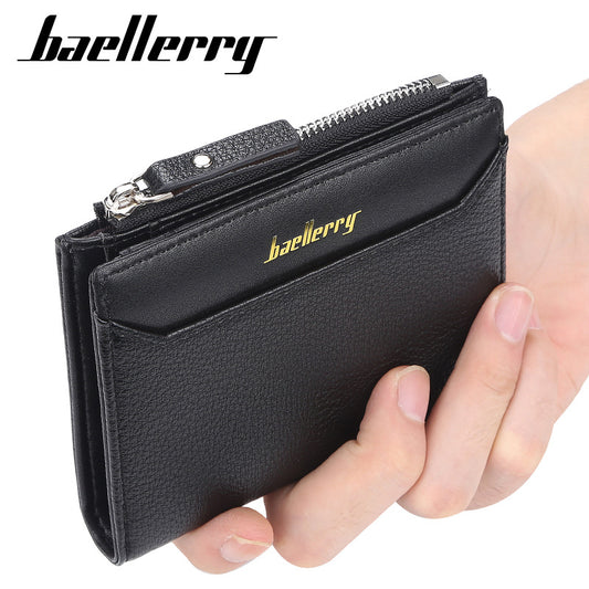 Attractive Men's Fashion Short Zipper Open Men's Wallets