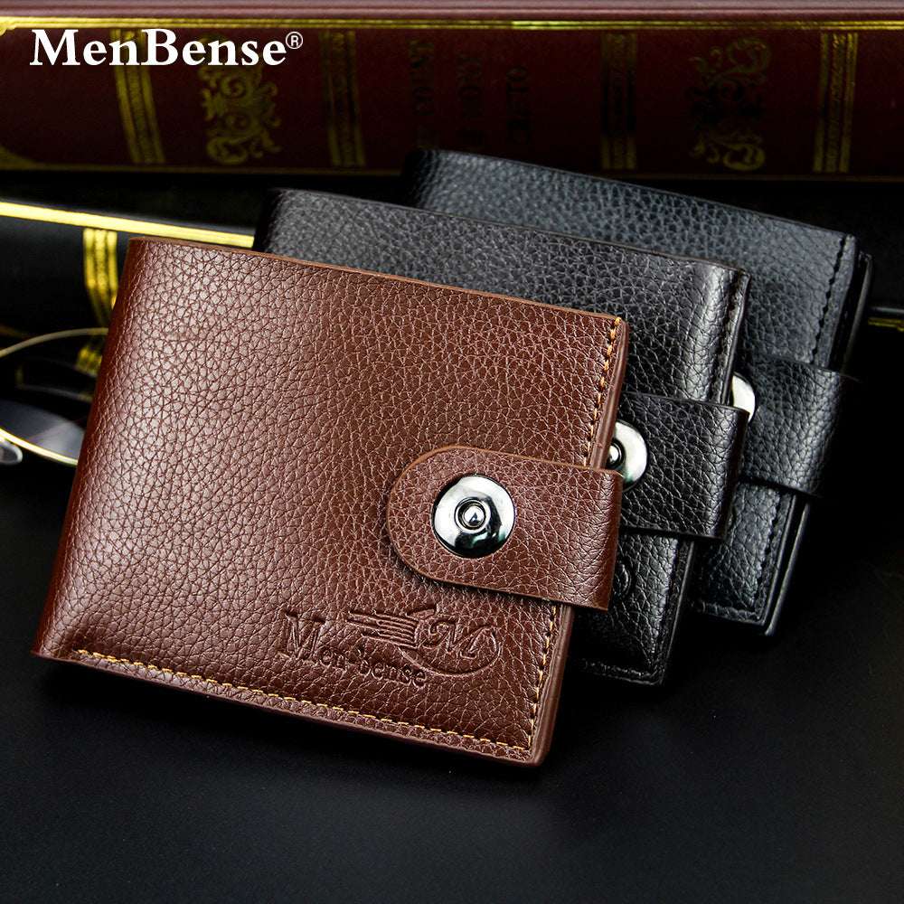 Men's Short Magnetic Snap Stall Fashion Slot Men's Wallets