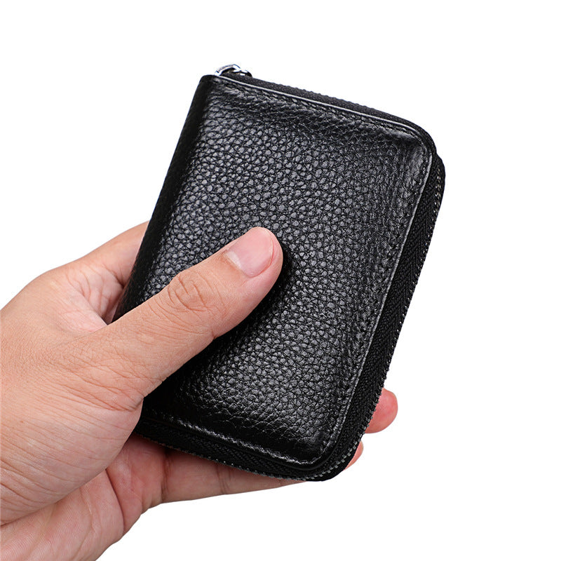 Women's & Men's & Gift Genuine Leather Bus Expanding Card Holder