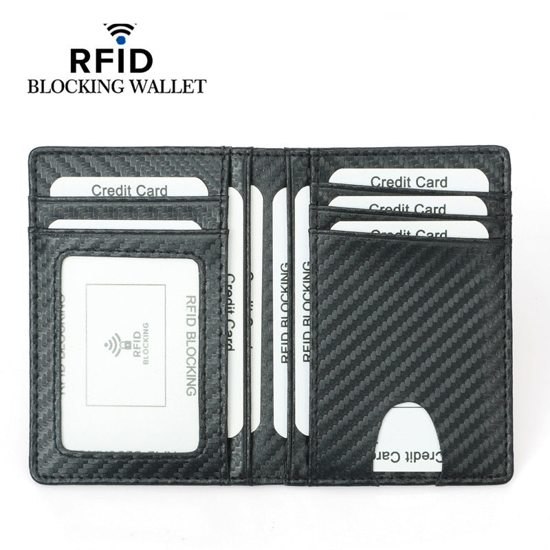 Men's Carbon Fiber Texture Lightweight Driving License Card Holder