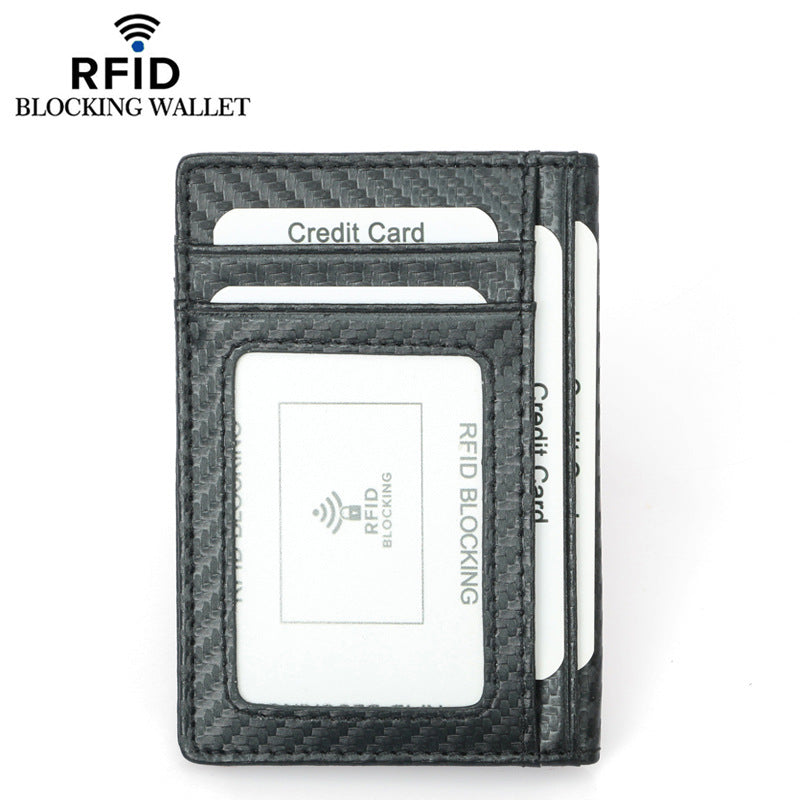 Men's Carbon Fiber Texture Lightweight Driving License Card Holder