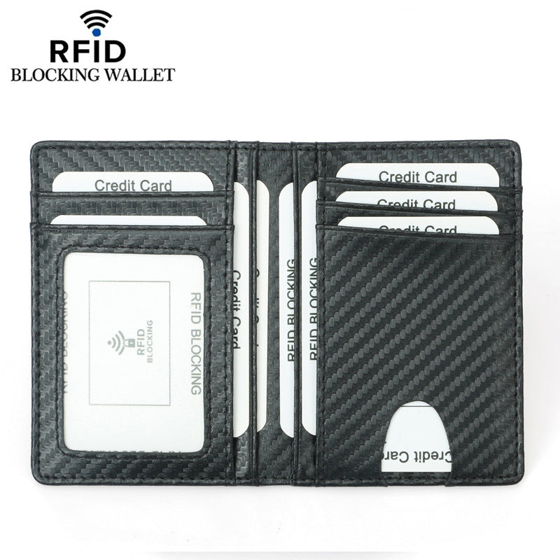 Men's Carbon Fiber Texture Lightweight Driving License Card Holder